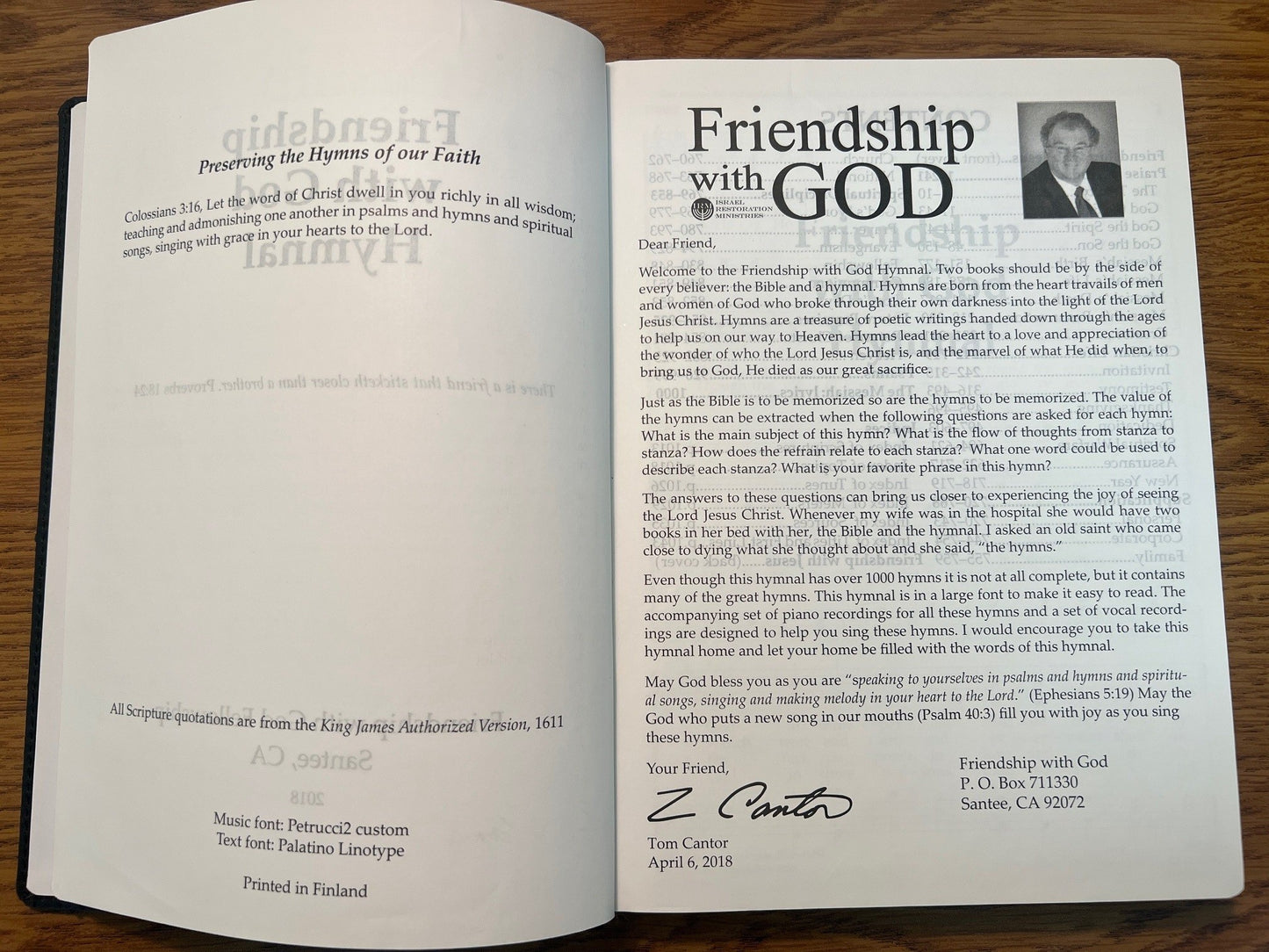 Friendship with God KJV Study Bible and Free Hymnal