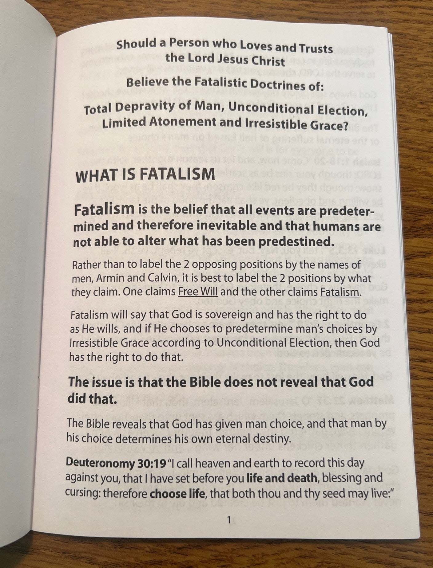 Whosoever Will vs Fatalism