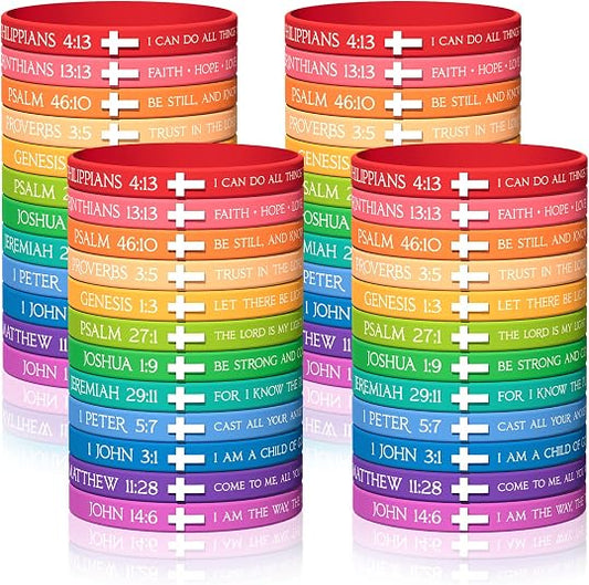 Bible Verse Cross Silicone wristband