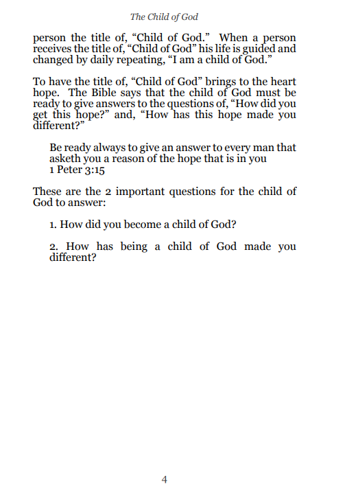 The Child of God Tract (20 pack)