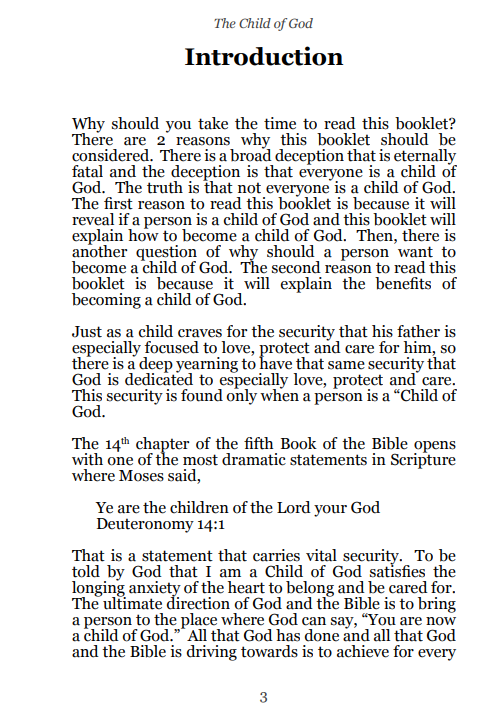 The Child of God Tract (20 pack)